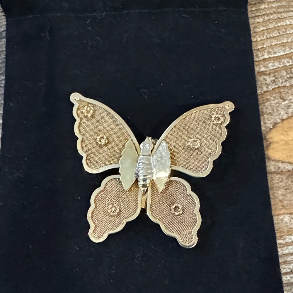 Gold Butterfly Brooch